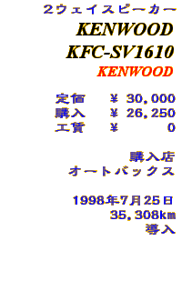 Information - KENWOOD KFC-SV1610